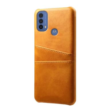 SKALO Moto E20/E30/E40 PU-nahkainen Korttikotelo - Vaaleanruskea
