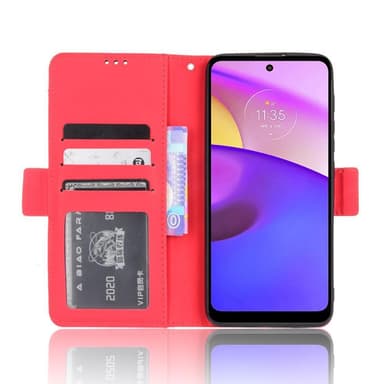 SKALO Moto E20/E30/E40 6-lokeroa Lompakkokotelo - Punainen