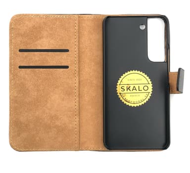 SKALO Samsung S22+ Lompakkokotelo Aitoa nahkaa - Punainen