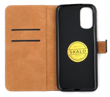 SKALO Moto G31 / G41 Lompakkokotelo Aitoa nahkaa - Punainen