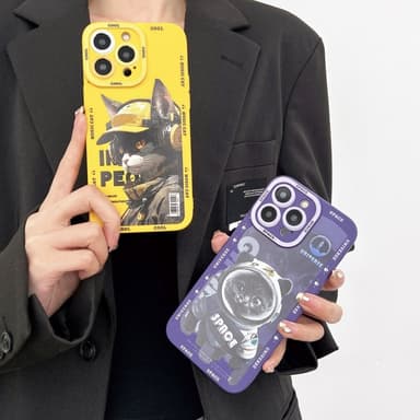 TPU-puhelinkotelon suojakuori iPhone 15 Plus Case Catille - Keltainen