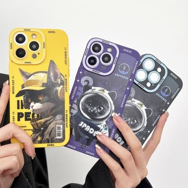 TPU-puhelinkotelon suojakuori iPhone 15 Plus Case Catille - Keltainen