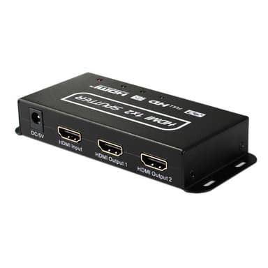 1x2 HDMI splitter stöder 4K / 2K 3D-effekt Musta