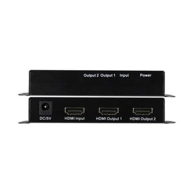 1x2 HDMI splitter stöder 4K / 2K 3D-effekt Musta