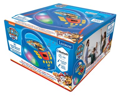 Paw Patrol Bluetooth CD-soitin, jossa on valot