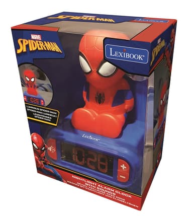 Herätyskello, jossa on yövalo 3D-suunnittelu SpiderMan ja äänitehosteet