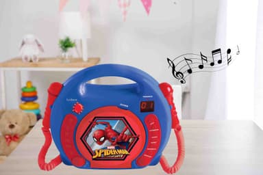 SpiderMan Kannettava CD-soitin, jossa on 2 Sing Along -mikrofonia