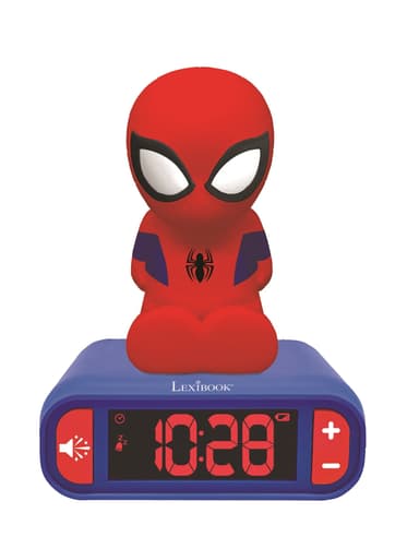 Herätyskello, jossa on yövalo 3D-suunnittelu SpiderMan ja äänitehosteet