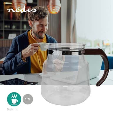 Nedis Lasi Kahvikannu | Sopii käytettäväksi: Moccamaster K / KB/ 1 0PL / Excellent 10S | 1.2 l | Ruskea