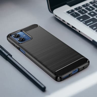 SKALO Motorola Moto G14 Armor Carbon Iskunkestävä TPU suojakuori - Musta