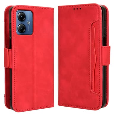 SKALO Motorola Moto G14 6-lokeroa Lompakkokotelo - Punainen