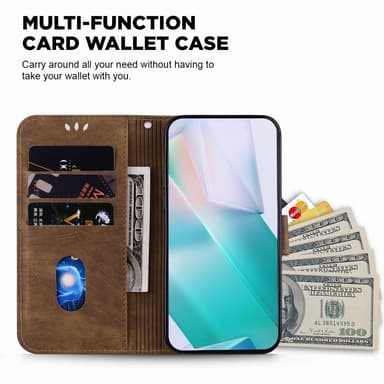 SKALO Motorola Moto G14 Kohokuvioitu tiikerilompakko - Ruskea