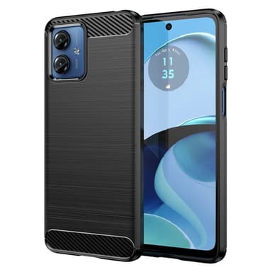 SKALO Motorola Moto G14 Armor Carbon Iskunkestävä TPU suojakuori - Musta