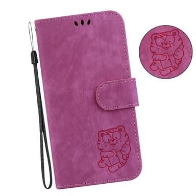 SKALO Motorola Moto G14 Kohokuvioitu tiikerilompakko - Cerise