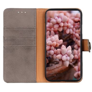 SKALO Motorola Moto G14 KHAZNEH Premium Lompakkokotelo PU-nahasta - Khaki