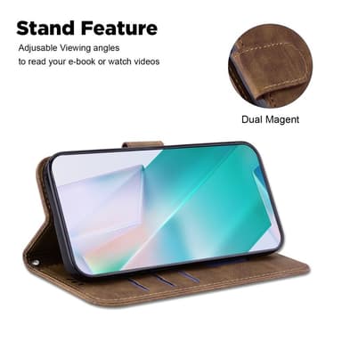SKALO Motorola Moto G14 Kohokuvioitu tiikerilompakko - Ruskea