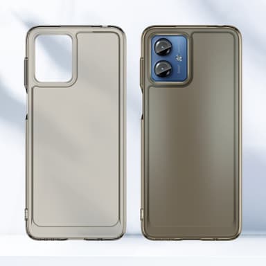 SKALO Motorola Moto G14 Läpinäkyvä TPU Metal Buttons Suojakuori - Harmaa