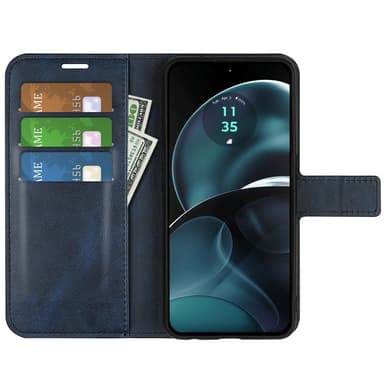 SKALO Motorola Moto G14 Premium Wallet Lompakkokotelo - Sininen