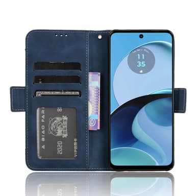 SKALO Motorola Moto G14 6-lokeroa Lompakkokotelo - Sininen