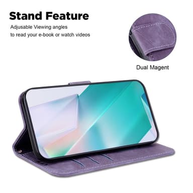 SKALO Motorola Moto G14 Kohokuvioitu tiikerilompakko - Violetti