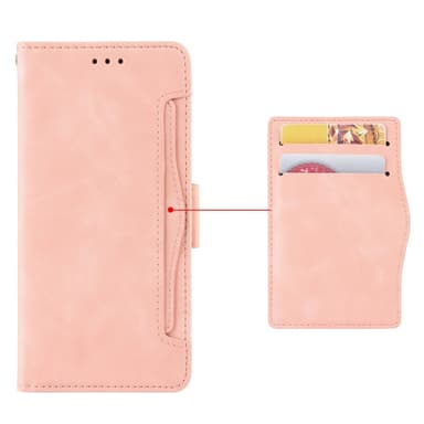 SKALO Motorola Moto G14 6-lokeroa Lompakkokotelo - Pinkki