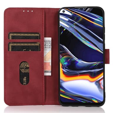 SKALO Motorola Moto G14 KHAZNEH Lompakkokotelo PU-nahasta - Punainen