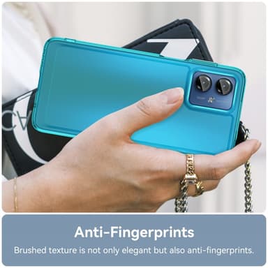 SKALO Motorola Moto G14 Läpinäkyvä TPU Metal Buttons Suojakuori - Turkoosi