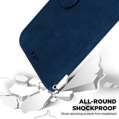 SKALO Motorola Moto G14 Kohokuvioitu tiikerilompakko - Tummansininen