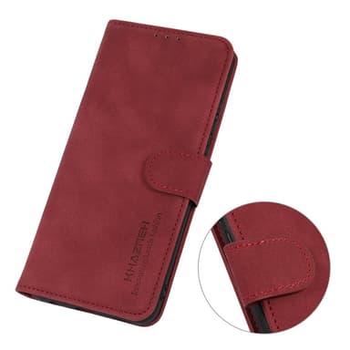 SKALO Motorola Moto G14 KHAZNEH Lompakkokotelo PU-nahasta - Punainen