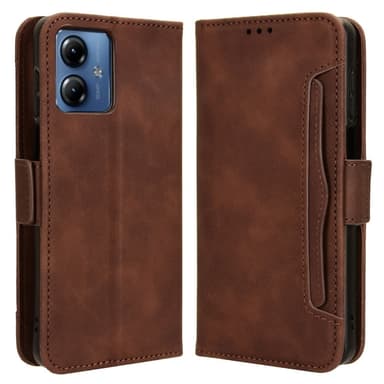 SKALO Motorola Moto G14 6-lokeroa Lompakkokotelo - Ruskea