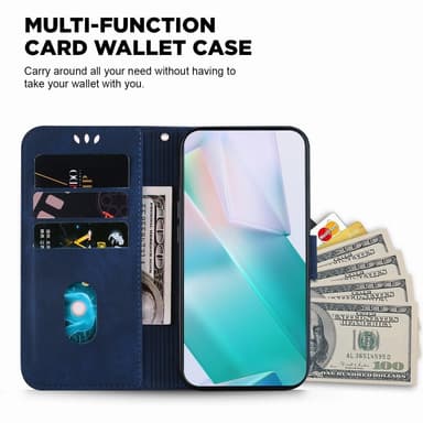 SKALO Motorola Moto G14 Kohokuvioitu tiikerilompakko - Tummansininen
