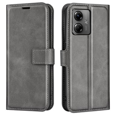 SKALO Motorola Moto G14 Premium Wallet Lompakkokotelo - Harmaa