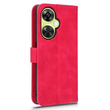 SKALO OnePlus Nord CE 3 Lite 5G Matt PU Nahka lompakkokotelo - Cerise