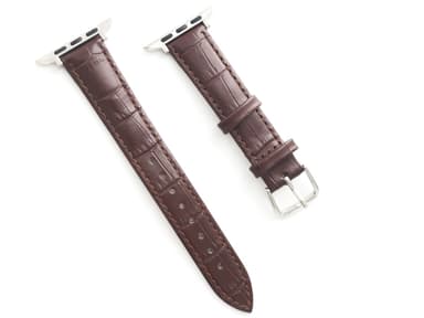 SKALO Nahkaranneke krokotiilikuvioinnilla Apple Watch 42/44/45/49mm - Ruskea