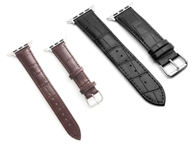 SKALO Nahkaranneke krokotiilikuvioinnilla Apple Watch 42/44/45/49mm - Ruskea