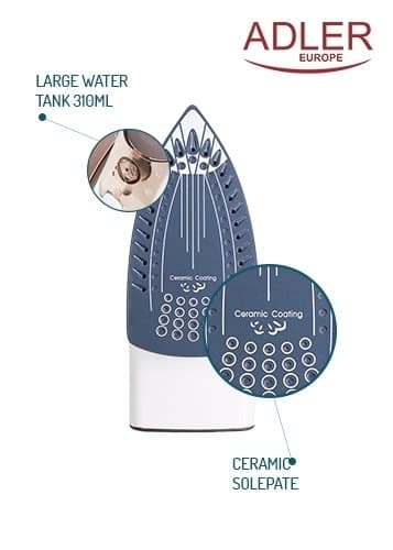 Adler AD 5030 silitysrauta, 3000W - beige/valkoinen