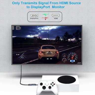 NÖRDIC HDMI-Displayport-sovitin 20cm 4K60Hz 18Gbps