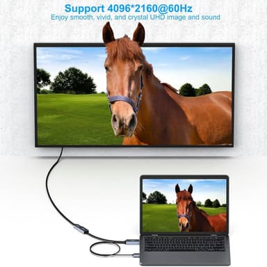 NÖRDIC HDMI-Displayport-sovitin 20cm 4K60Hz 18Gbps