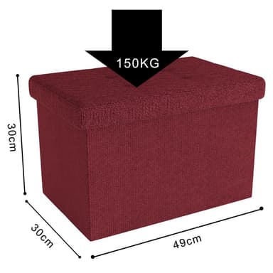 Taitettava Jakkara 49x30x30 cm Jalkatuki (punainen)
