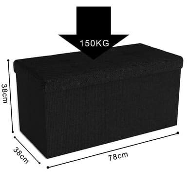 Taitettava Penkki 76x38x38 cm Jakkara (musta)