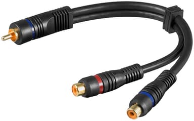 Goobay Y-sovitinkaapeli, audio, stereo RCA-liitin 1x RCA-liitäntään, OFC, kaksoissuojattu