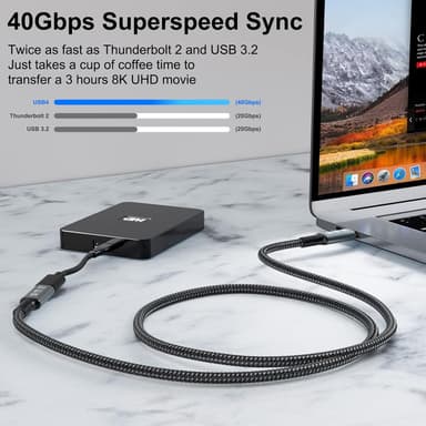 NÖRDIC USB 4 jatkojohto 1m 40Gbps 240W 8K60Hz