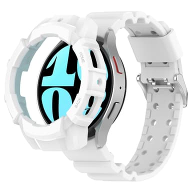 Armor silikoniranneke suojakuorella Samsung Galaxy Watch6 44mm Valkoinen