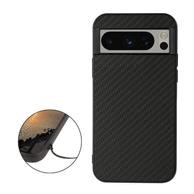SKALO Google Pixel 8 Pro Carbon Fiber TPU-suojakuori - Musta