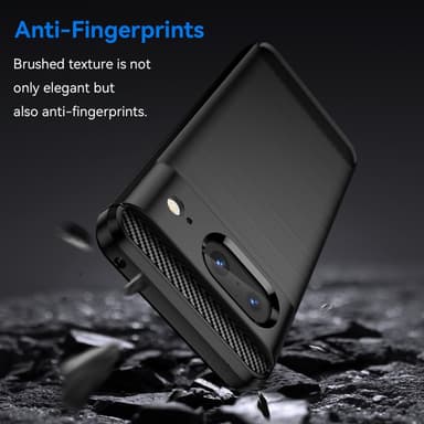 SKALO Google Pixel 8 Armor Carbon Iskunkestävä TPU suojakuori - Musta
