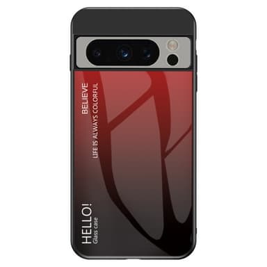 SKALO Google Pixel 8 Pro Gradientti karkaistu lasi TPU-suojakuori - Punainen