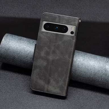 SKALO Google Pixel 8 Pro Lompakkokotelo PU-nahkaa - Musta
