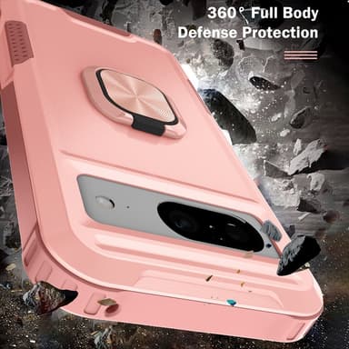 SKALO Google Pixel 8 Armor Hybridi metallirengas kuori - Pinkki