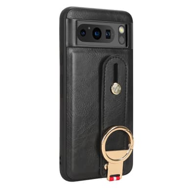 SKALO Google Pixel 8 Pro PU-nahkakuori käsivarsinauhalla - Musta