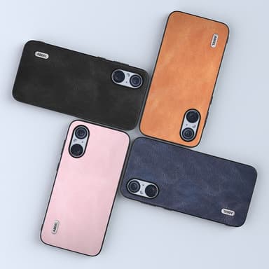 SKALO Sony Xperia 5 V ABEEL PU Nahka Suojakuori - Musta